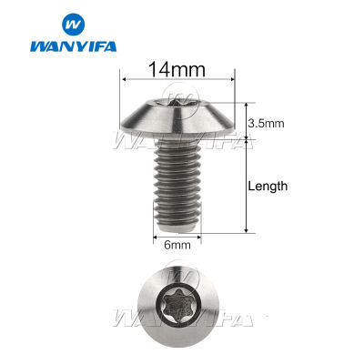 Wanyifa สกรูหัวร่มไทเทเนียม M6x12 15 20 มม. สําหรับจักรยาน รถจักรยานยนต์ 6 ชิ้น