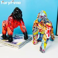 Creative Gorilla Sculpture New Room Decoration Baboon Ornament Abstract Figurine Modern Home Decor Animal Figures Gift