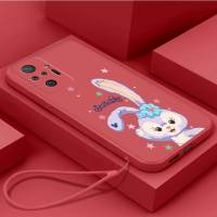 เคส Redmi Note 10 Redmi Note 10S Redmi Note 10 Pro เคสนิ่มใส่โทรศัพท์ซิลิโคนเหลวป้องกันเคสกันกระแทกมือถือเรียบเคสโทรศัพท์โทรศัพท์กระต่ายน่ารักพร้อมสายคล้อง