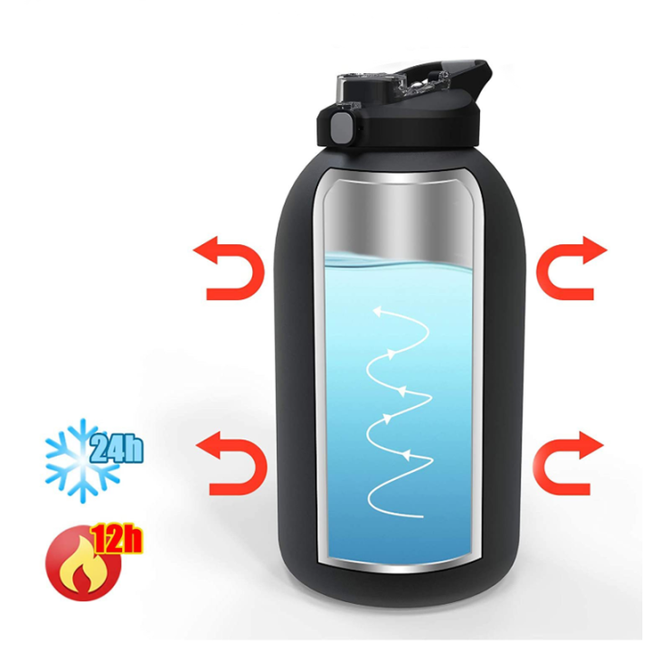 1 gallon big Thermal water bottle 304 stainless steel bottle keep cold 3.78L outdoor travel