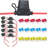 5PCS 14 Gauge AWG Fuse Holder Waterproof Inline Fuse Box Dustproof Inline Fuse Box Metal for Car Boat Suv