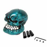 Teal Blue คู่มือการใช้งานหัวกะโหลกศีรษะชั่วร้ายรถติด ShiFT Knob Shifter