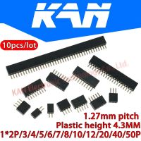 จัดส่งฟรี 1.27 มม. 1.27 พินส่วนหัวแถวเดียวหญิง Breakaway PCB Board Connector Pinheader 1 * 2/3/4/5/6/8/10/12 / 20-40p Plasti