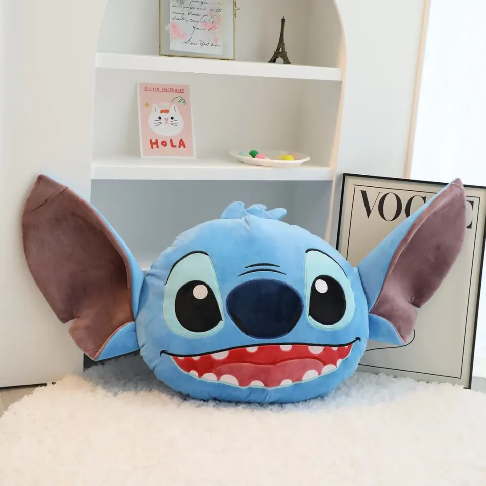 Disney Kawaii Purple Lilo & Stitch Plush Car Headrest Car Seat Cushion Seat  Belt Cover Throw