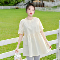 9667# 2022 Summer Korean Fashion Cotton Maternity Blouses Sweet Lovely Chic Ins T Shirt Clothes for Pregnant Women Pregnancy Top