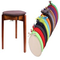 Round Chair Pad with Ties Bar Stool Cushion Soft Floor Pillow Seat Pads for Dining Chairs Furniture 38 x 38 x 1.8 CM