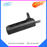 Deepcool FH-04พัดลมระบายความร้อน1ถึง4ตัวแยกสาย12V 3ขา/4pin PWM พัดลมเคสพร้อมสติกเกอร์ติดตั้ง