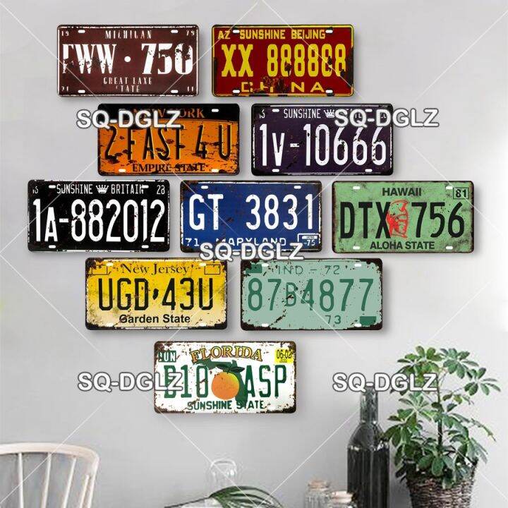 yf-sq-dglz-car-license-plate-metal-sign-plaque-tin-wall-bar-pub-number-poster-custom