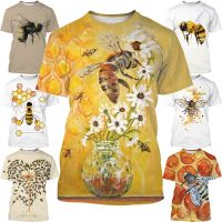 NEW Mens And Summer Latest Wxw 39; s Fashion Bee Print 3d Mens Short Sleeve T-shirt And Outdoor Stretchy Street Clothing Unisex Casual T-shirt Top