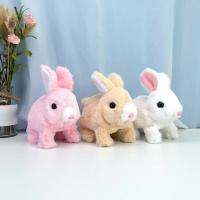 Cute Plush Electronic Rabbit Toy Electric Pet Dog Walking Jumping Running Educational Interactive Toy For Boys Girls Kids