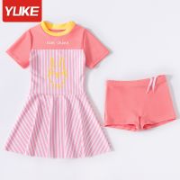 [COD] Yuke childrens swimsuit girl one-piece quick-drying baby sunscreen swimming trunks wholesale