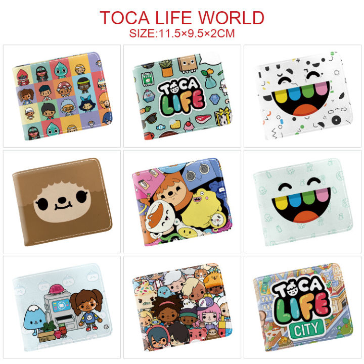 Toca Boca Kids Men Women Cartoon Wallet Bifold Zipper Leather Short