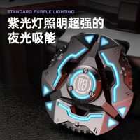 【Ready】? Juejue full metal alloy decompression advanced fidget spinner super long time luminous black technology finger spinner toy