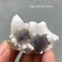 100 ธรรมชาติภายในมองโกเลียสีฟ้าก้าว Fluorite คริสตัลแร่ตัวอย่างมีหน้าต่างภายใต้เรืองแสง