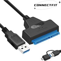 USB C SATA 3สาย Sata เป็น USB USB 3.0สายอะแดปเตอร์สูงสุด6 Gbps รองรับ2.5นิ้วหน่วยความจำภายนอก SSD HDD ฮาร์ดไดรฟ์22 Pin Sata III สำหรับพีซี