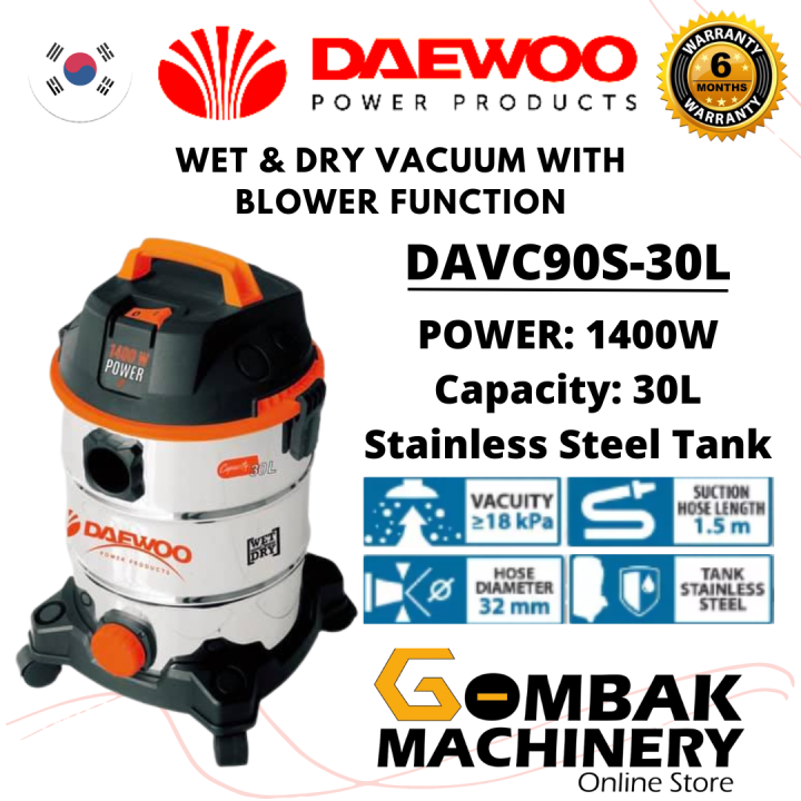 Daewoo Davc90s 30l 30litre Wet And Dry Vacuum Cleaners With Blower