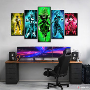 Bộ 5 tranh Format dán tường Manga & Anime decor góc giải trí