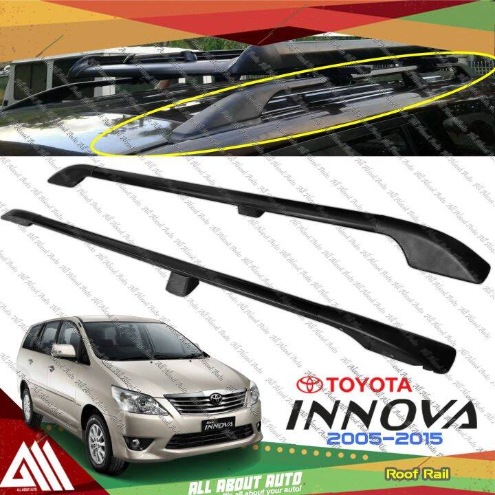 Toyota Innova 2005 2015 Aluminum Roof Rail Black No Drill Type