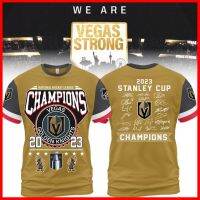 （Contact customer service to send pictures or names for free customization）NEW - Vegas Golden Knights 2023 Stanley Cup Hockey Champions 3D T-Shirt AOP（Adult and Childrens Sizes）Casual T-shirt