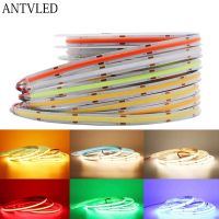 COB LED Strip Light High Density Flexible FOB COB 480/528LEDs/m Lights Tape Blue/ Green/Red Linear Dimmable DC12V/24V 1-5M