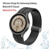 (CALGY Phone protection)สายซิลิโคนสำหรับ Galaxy Watch5 Pro 45มม./Watch4คลาสสิก46มม. 42มม. สายรัดหัวเข็มขัดแม่เหล็กเปลี่ยน Galaxy Watch4/5 44มม. 40มม.