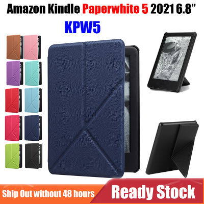 Bracket Bracket สำหรับ Amazon Kindle Paperwhite 5 6.8นิ้ว11th Generation E-Book Flip ฝาปิดรูปแบบผ้า Texture Case ป้องกัน