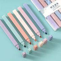 6Pcs/Set Markers Pastel Drawing Pen Double Head Fluorescent Highlighter Pen for Student School Office Supplies Cute Stationery