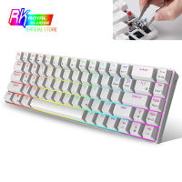 RK68 (RK855) RGB Wireless 65 Compact Mechanical Keyboard, 68 Keys 60 Bluetooth Hot Swappble Gaming Keyboard Hot swap Switches