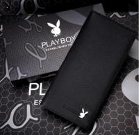 PLAYBOYกระเป๋าสตางค์แฟชั่น เพลย์บอยแบบยาว พร้อมกล่อง( สีน้ำตาล )