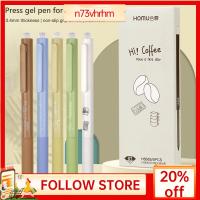 N73VHRHM 4Colors/Set ประเภทกดกด ปากกาเจล การอบแห้งอย่างรวดเร็ว เครื่องเขียนสเตชันเนอรี เครื่องมือสำหรับเขียน ที่มีคุณภาพสูง หมึกดำ0.4มม. ปากกาลงนาม ของขวัญสำหรับนักเรียน