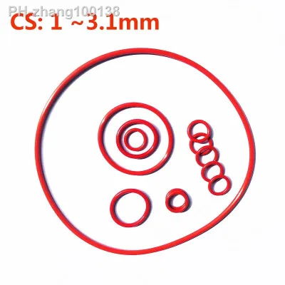 VMQ Food Grade VMQ O Ring Gasket CS 1/1.5/2/2.5/3.1mm Insulated Waterproof Washer Round O Shape Rubber Red Silicone O-Rings