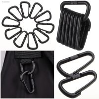 ❄ 10/20pcs Plastic Nylon Black Climbing Camping Hiking Packback Buckles Snap Clip D Carabiner Keychain Water Bottle Hooks