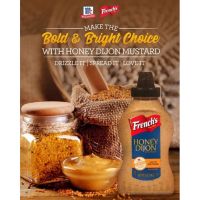 (อาหารนำเข้า) French mustard dijon &amp; honey dijon mustard 340 g.มัสตาร์ด2สุตร นำเข้าจากอเมริกาdijon