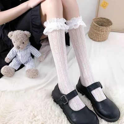 [ส่งเร็วพิเศษ!] เวอร์ชั่นเกาหลีของ jk ถุงเท้าสีขาวของผู้หญิงฤดูร้อนโลลิต้าลูกไม้สีขาวถุงเท้าบางส่วนถุงเท้ากลางหลอดถุงเท้าลูกวัว