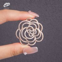 Luxury Camellia Flower Brooches For Woman Scarves Buckle Pin Cloth Fabric Brooch Jewelry Accessories Girls Gifts