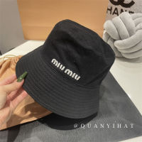 2023 new miu miuˉSouth Korean Letter Bucket hat Kids Show Face in Spring and Summer