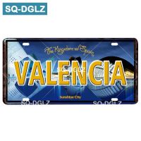 [SQ-DGLZ] VALENCIA City License Plate Tin Sign Vintage Metal Sign Bar Wall Decoration Home Decor Painting Plaques Art Poster