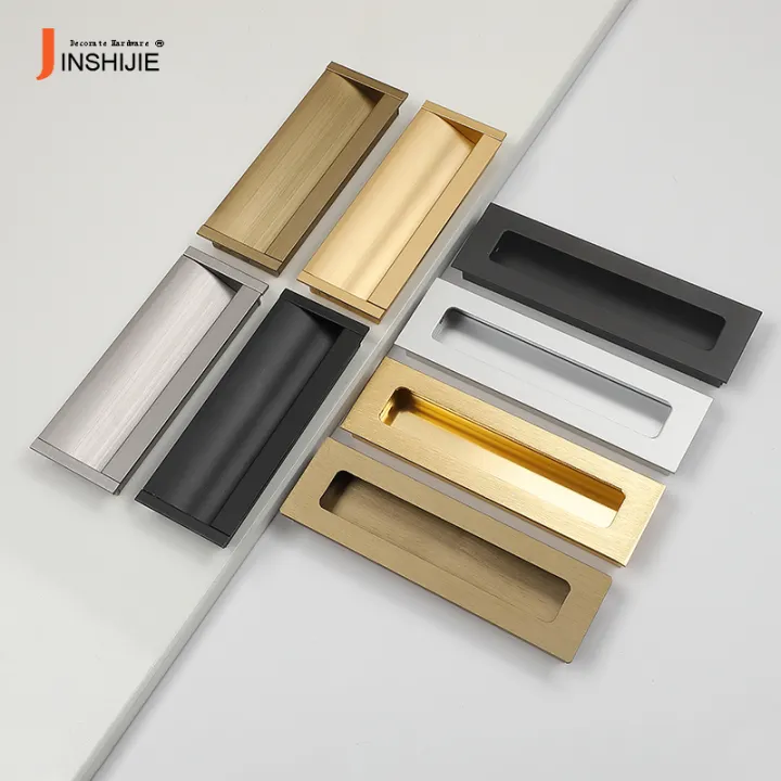 Embedded Chest Of Drawer Door Handle Invisible Brushed Brass Embedded ...