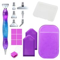 1 Set 5D Resin Crystal Diamond Painting Pen with Metal Tips Tray Glue Clay Non-slip Mat Diamond Painting Cross Stitch Tools Kit