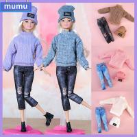 MUMU 1 Set 30ซม. ค่ะ ของเล่นของขวัญเด็ก ดีไอวาย หมวกสวมใส่สบายๆ เสื้อกันหนาวสวมใส่ในฤดูหนาว กางเกงตุ๊กตากางเกง เสื้อผ้าสำหรับเด็กผู้หญิง