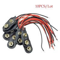 10pcs 9V Battery Clips 10cm Black Red 2 Wired Cable Connection Connector Buckle 9 Volt Battery Clip Connector Battery Holder Ceiling Lights