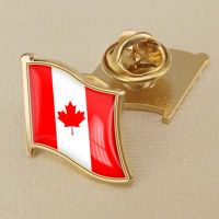 Canada Canadian Flag Crystal Drop Rubber Badge Brooch Flag Brooch of All Countries in the World All-metal Brooch Copper Brooch Collection