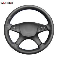 Black Hand-stitched PU Artificial Leather Car Steering Wheel Cover for Mercedes Benz W204 C-Class 2007-2010 C280 C230