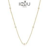 IOGOU Choker สร้อยคอ925เงินสเตอร์ลิงกลม2.5มม. D สี D Moissanite สำหรับผู้หญิงพรหมจารีเด็กผู้หญิง14K ของขวัญ16 + 2นิ้ว