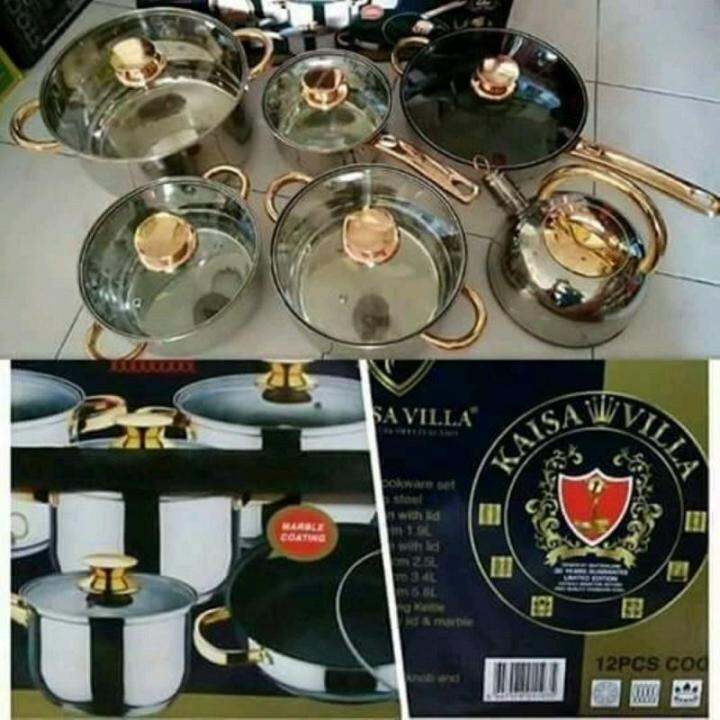 Kaisa Villa 12 Piece Stainless Steel Induction Cookware Set Lazada PH
