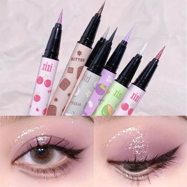 shiny-eyeliner-brighten-eyelid-liquid-glitter-eye-liners-rose-eyeshadow-lasting-non-smudge-highgloss-silkworm-makeup