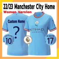 Ready Stock MCI Jersey 22/23 Woman Home Jersi Custom Name Women Football Jersey 2022 2023 Woman Soccer Jersey Shirt