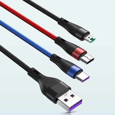 【cw】USB Data Line 3 in 1 cable For Android Type-c Mobile Phone Multi-function Usb One Dragging Three Data Charge Cable ！