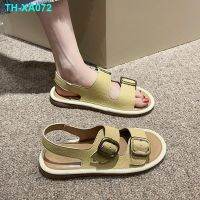 Female sandals the summer of 2023 new low pedal with retro holiday beach shoes pregnant women flat Roman