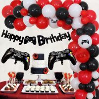 「 ANN Hardware 」อุปกรณ์ปาร์ตี้วิดีโอเกม Black BalloonArchGamer Controller บอลลูนแบนเนอร์สำหรับ Boys Birthday Party Decorations